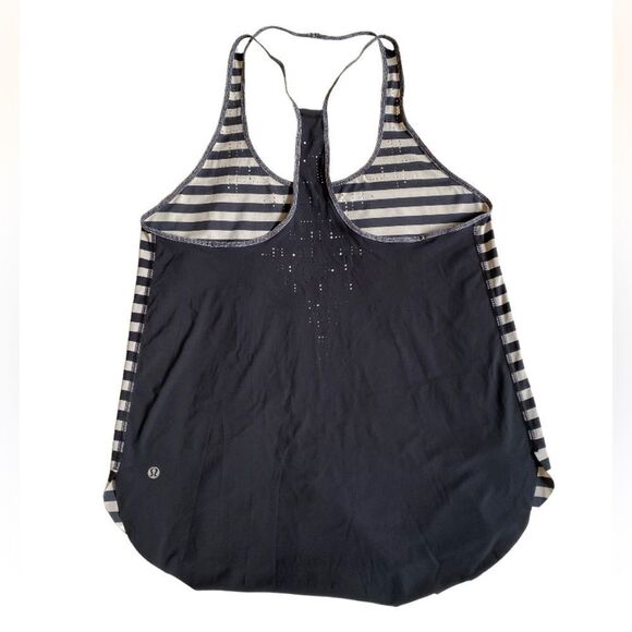 Lululemon Water Bound Singlet Apex Stripe Printed Tank Top 6* Black Dune Black - Picture 8 of 12